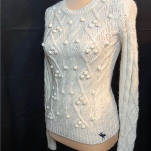 Abercrombie & Fitch Cream Textured Knit Sweater